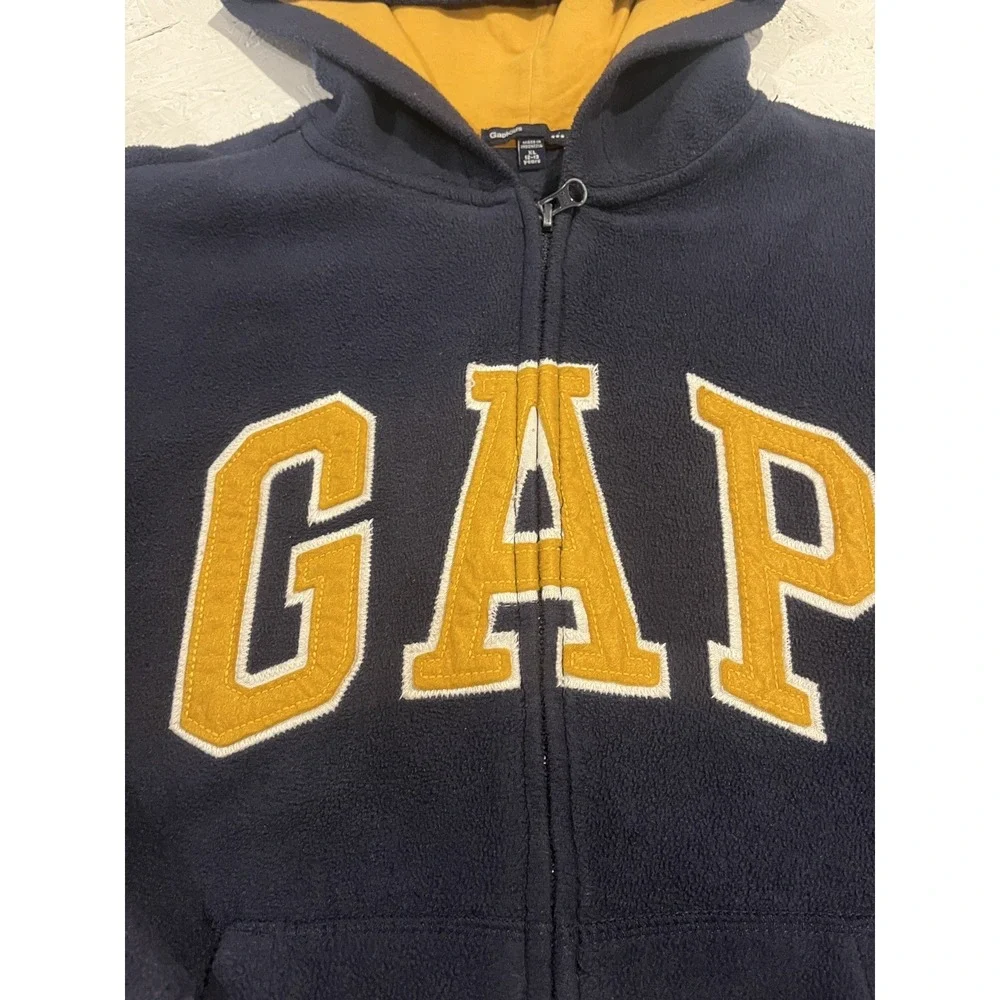 Gap Fleece‎ Sweater Boys XL Full Zip Hooded Jacket Long Sleeve Hoodie Blue